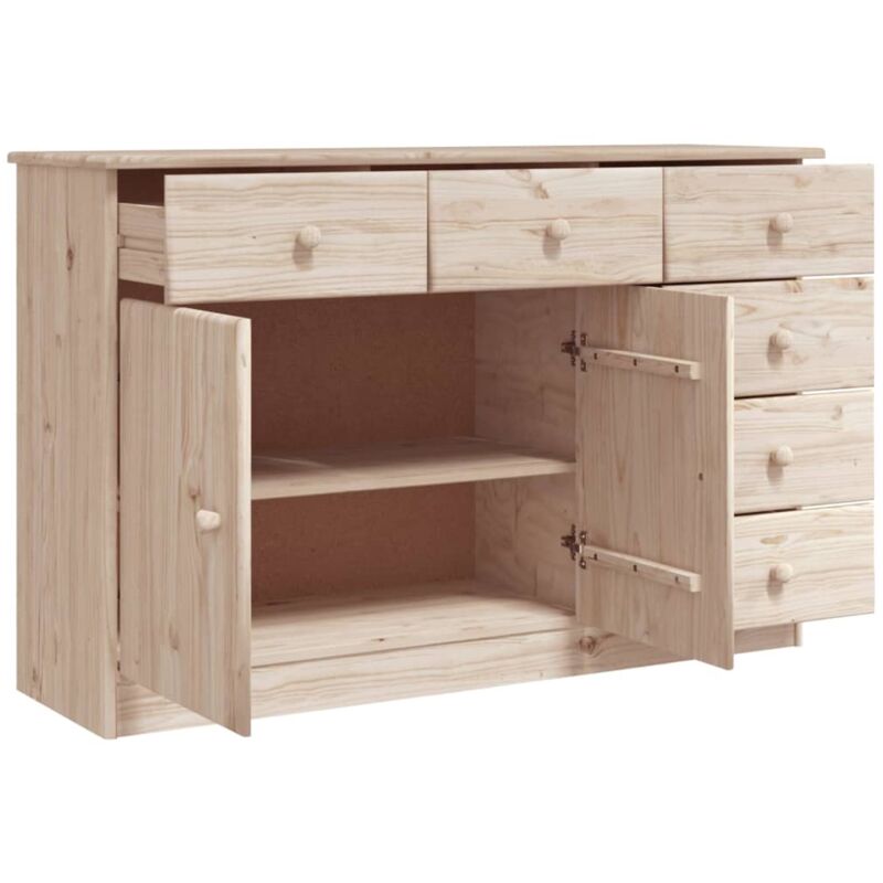 VidaXL Credenza alta 112x35x73 cm in legno massello di pino