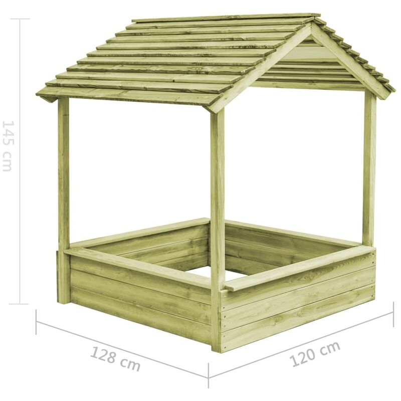 vidaXL Casetta da Giardino per Bambini 120x120x146 cm in Legno di Pino