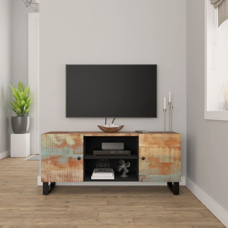 Mobile Porta TV 90x30x35 cm in Legno Massello di Teak