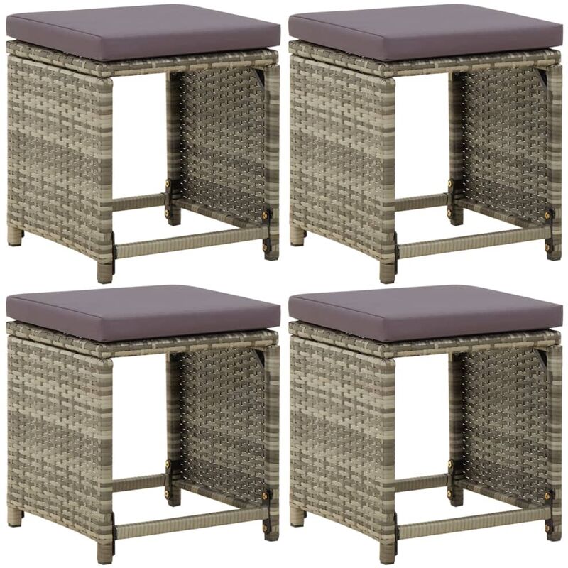 Relaxdays Sgabello Pieghevole BASTIAN, Forma Rotonda, Effetto Rattan,  Resistente, HxLxP 45x32,5x29 cm, Marrone