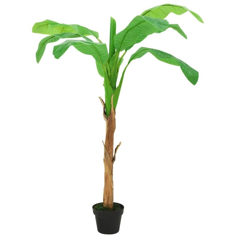 HOMCOM Banano Pianta in Vaso, Albero di Banano Artificiale, Pianta Finta  per Interno ed Esterno, 150cm Artificiale