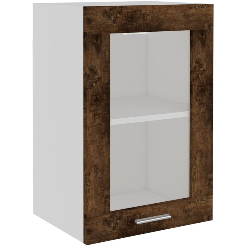 Pensile da Cucina，Armadietto a Muro，Armadio Sospeso da Parete Rovere Fumo  60x31x70 cm in Legno Multistrato CNWI232936 MaisonChic