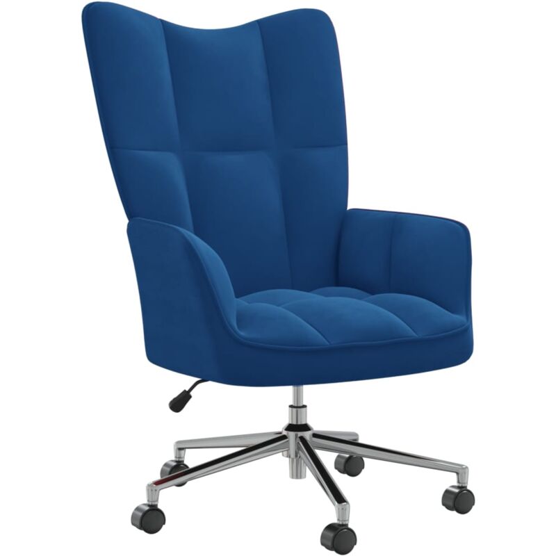 Il numero 1 del risparmio-POLTRONCINA IN VELLUTO IMBOTTITA CON BRACCIOLI 63  X 61 X 80 CM BLU