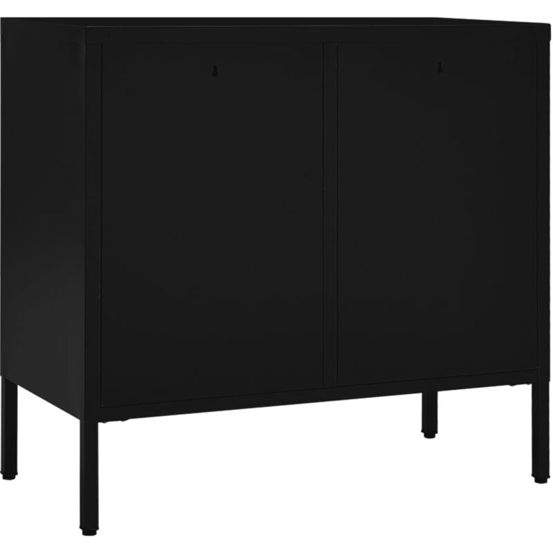 Credenza bassa,Armadietto,Mobile da Cucina Bianca 75x35x70 cm in Acciaio e  Vetro Temperato -BY31828