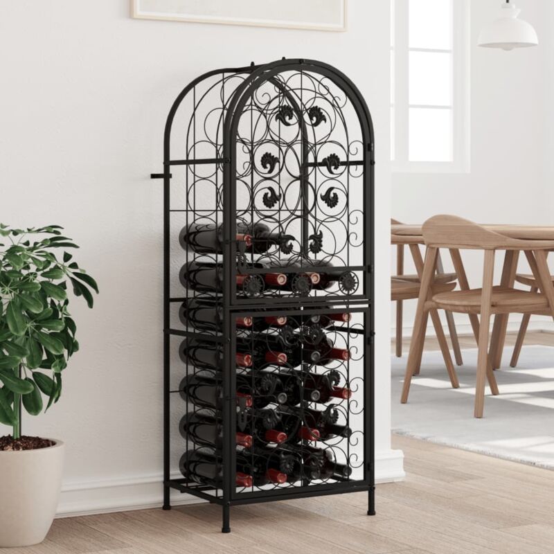 Porta bottiglie vino in ferro battuto cantinetta porta spumante 105x15 cm  espositore porta vino da terra 8 bottiglie Enoteca