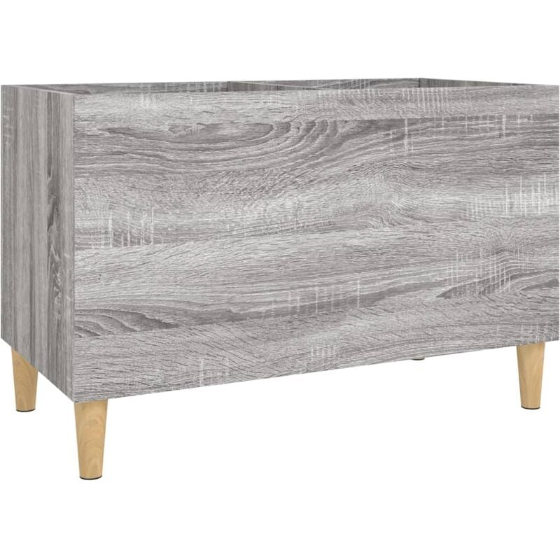 vidaXL Contenitore per Vinili Grigio 71x34x36 cm in Legno Multistrato