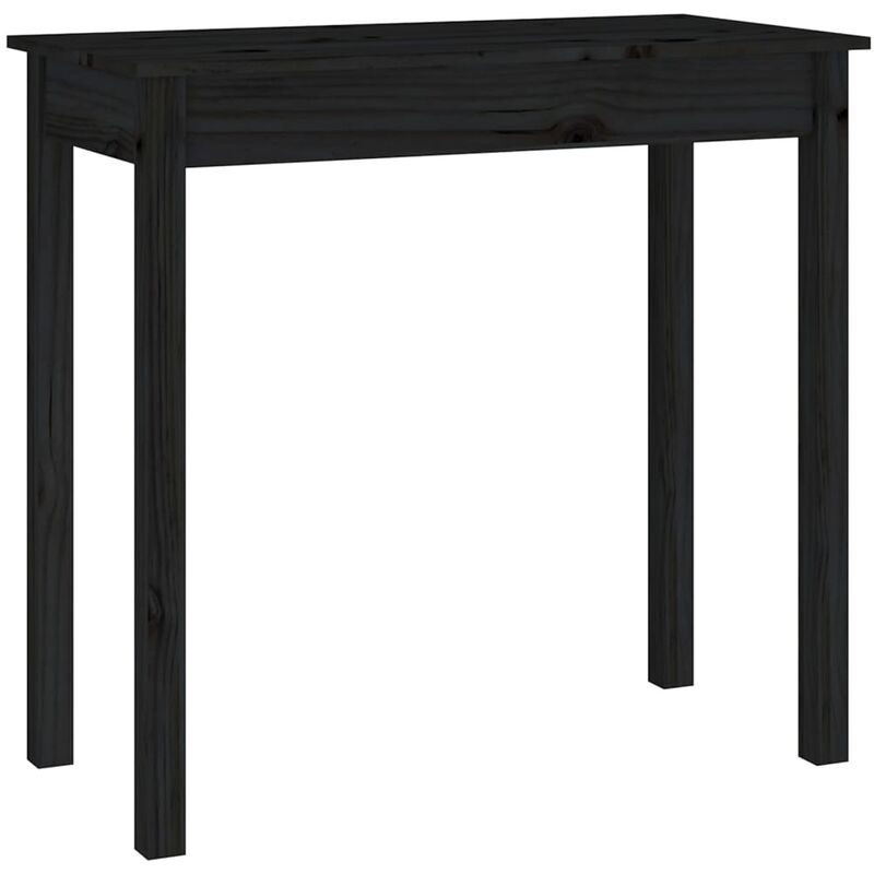 Tavolo Consolle Nero 80x40x75 cm in Legno Massello di Pino