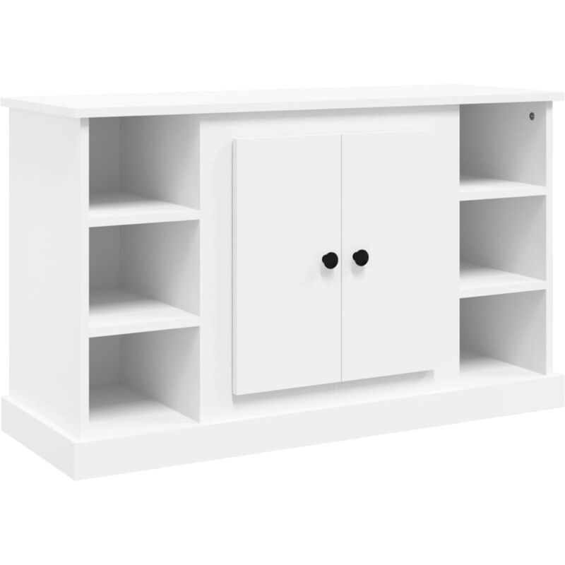 Credenza Bianca 100x35,5x60 cm in Legno Multistrato