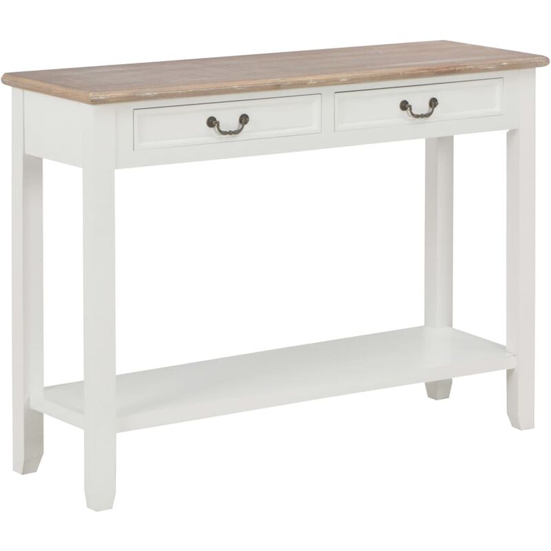 Tavolo Consolle Bianco 110x35x80 cm in Legno