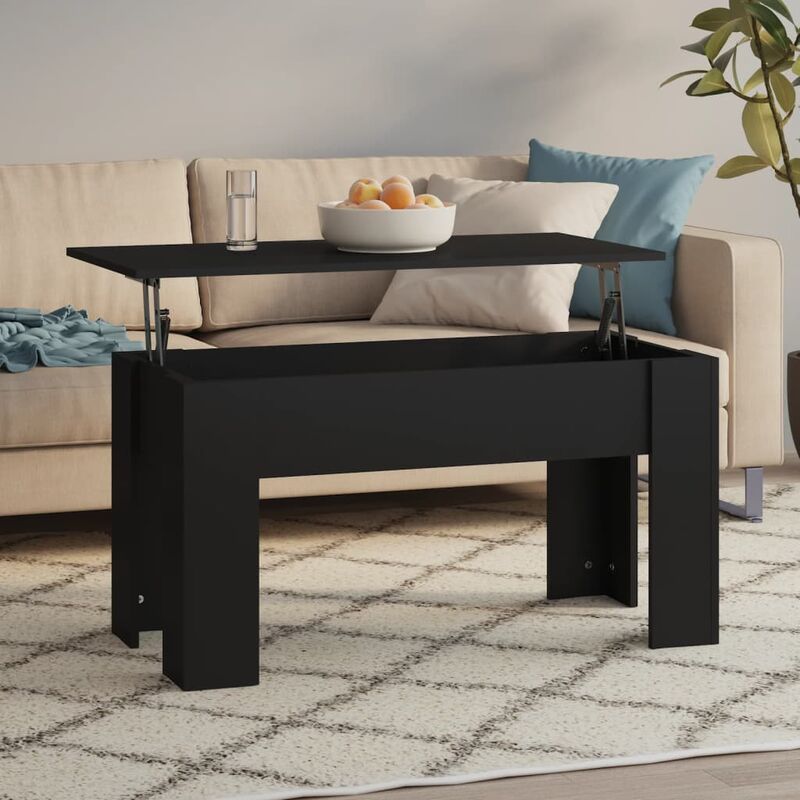 Tavolino da Salotto Nero 101x49x52 cm in Legno Multistrato