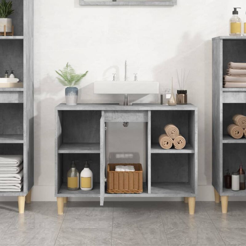 Mobile Sottolavabo Grigio Cemento 63x30x54 cm Legno Multistrato