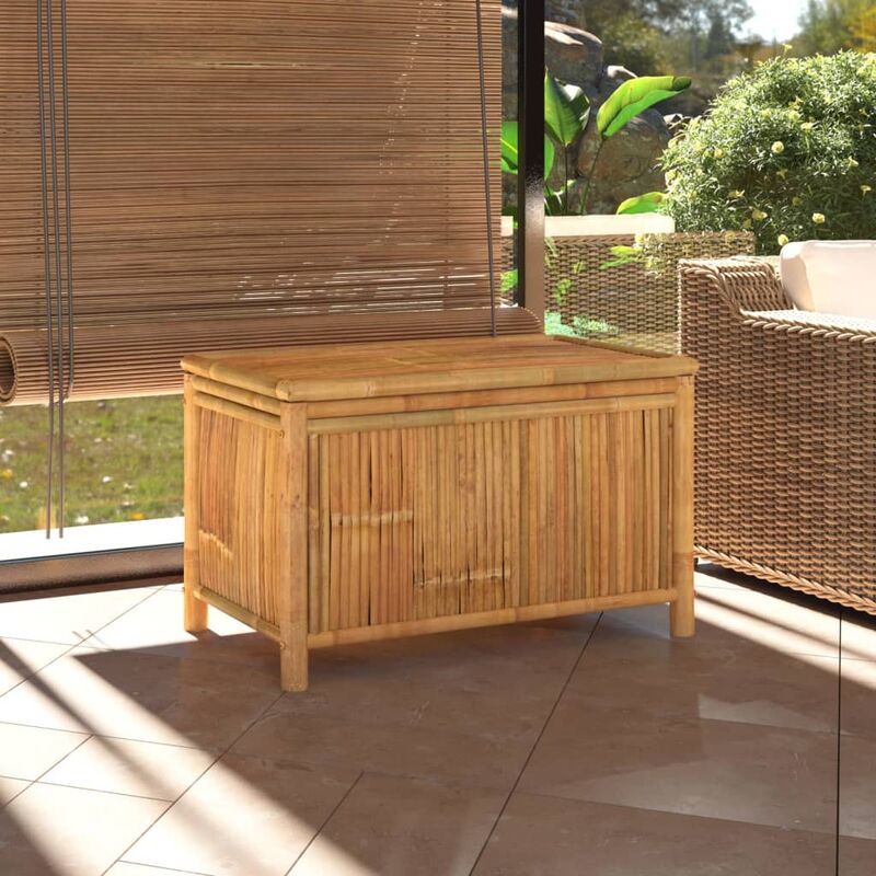 RELAX4LIFE Panca Baule in Legno di Acacia, Scatolone Rialzato a Doghe,  Coperchio Ribaltabile con Maniglia ad Anello, Contenitore Portatutto da  Interno Esterno, 120x45x45cm