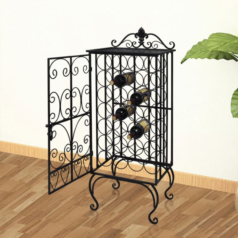 DanDiBo Portabottiglie da vino in metallo nero 96434, 68 cm, porta