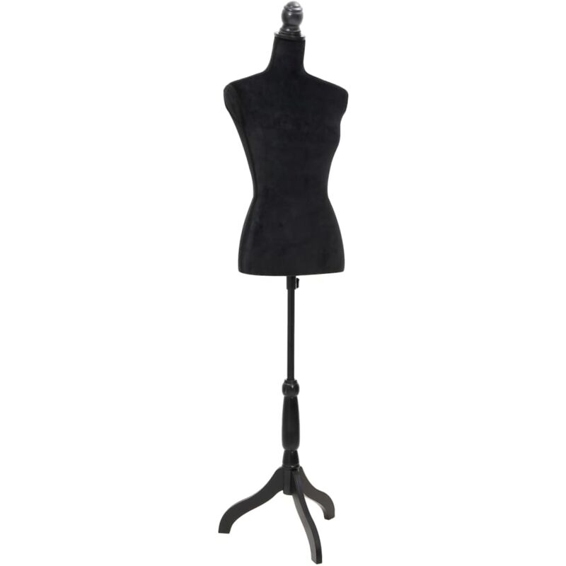 Busto sartoriale manichino donna nero con base metalli