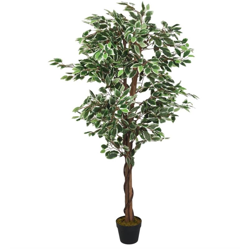 HOMCOM Pianta Artificiale di Ficus da 150 cm a 75 Foglie e 3 Rami