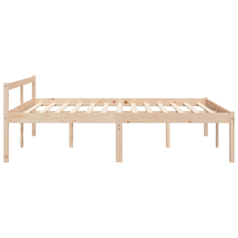 Letto per Anziani 150x200 cm King in Legno Massello di Pino