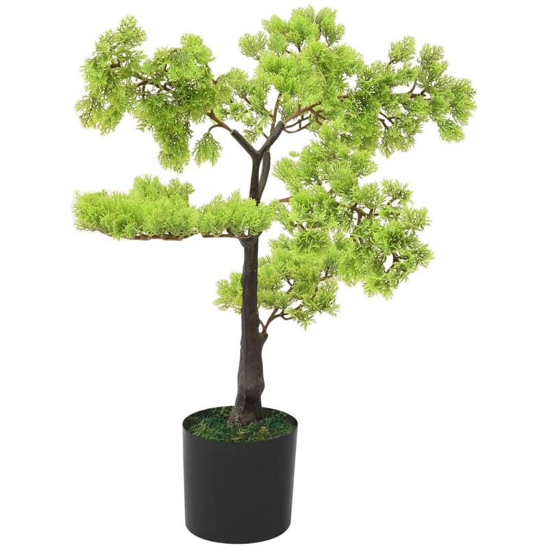 Bonsai di Cipresso Artificiale con Vaso 60 cm Verde