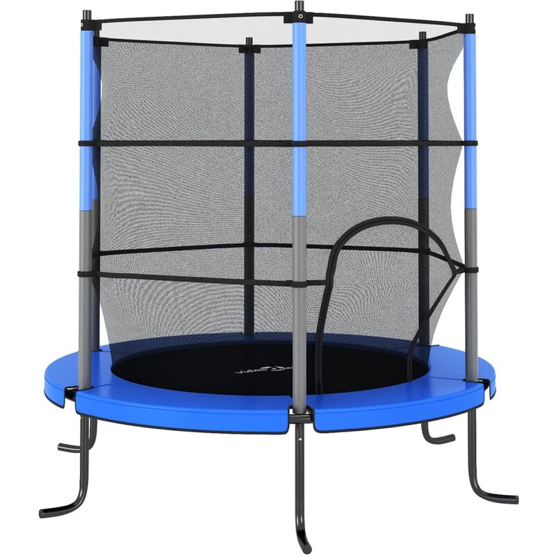 Set Trampolino con Rete di Sicurezza Rotondo 140x160 cm Blue