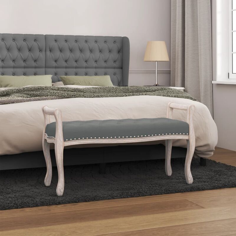 HOMCOM Panca Fondo Letto Design Scandinavo in Tessuto Effetto Lino