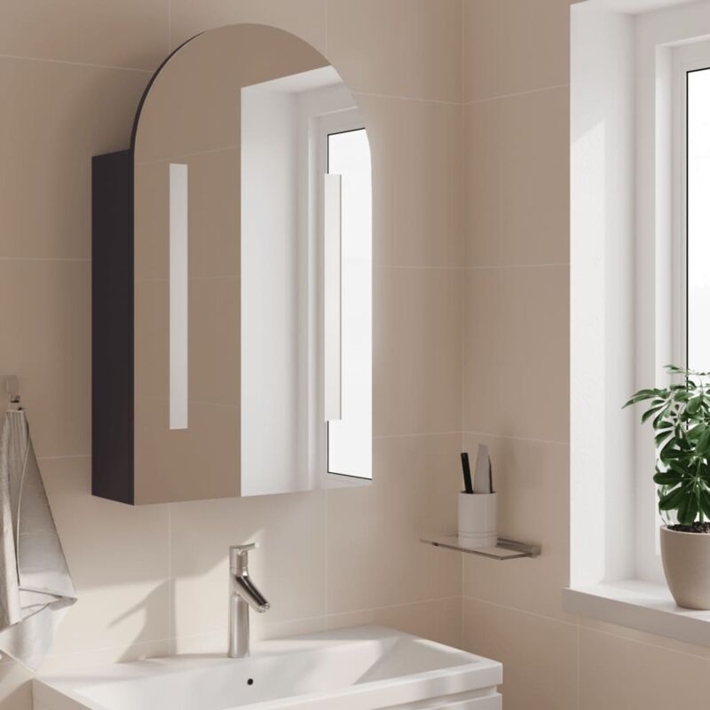 Cornice nera ad arco parete montato specchio bagno specchio vanità