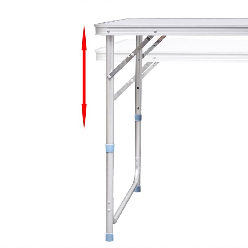 Set Tavolo Da Campeggio Pieghevole 6 Sedie Regolabili 180x60 Cm