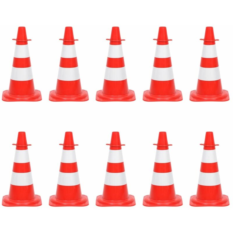 Set di coni stradali diag cintura arancione rosso / bianco. a righe 9m