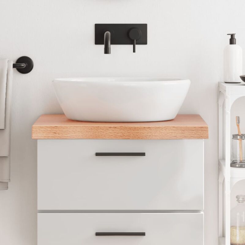 Mensole in legno massello rustico per lavabo da appoggio L 200 x