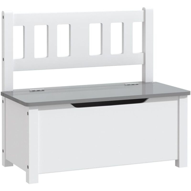 Set Tavolo e Sedie per Bambini 4 Pezzi Bianco e Grigio in MDF