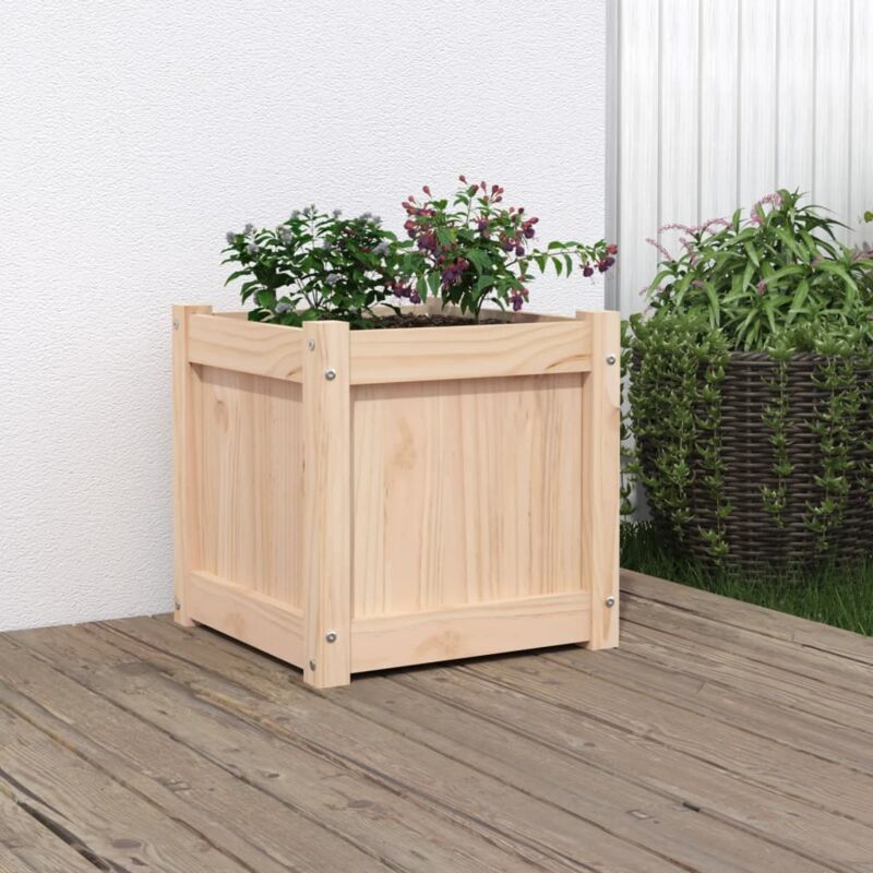 Fioriera da Giardino Nera 150x50x70 cm Legno Massello di Pino