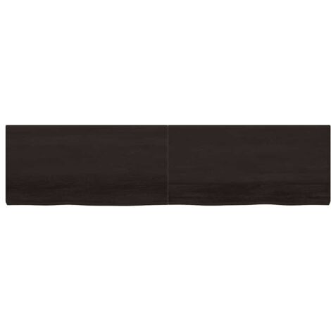 VidaXL Piano Per Bagno In Legno Massello Rovere – 80x40x1,5 Cm (Marrone Chiaro, Scuro O Naturale) - 2