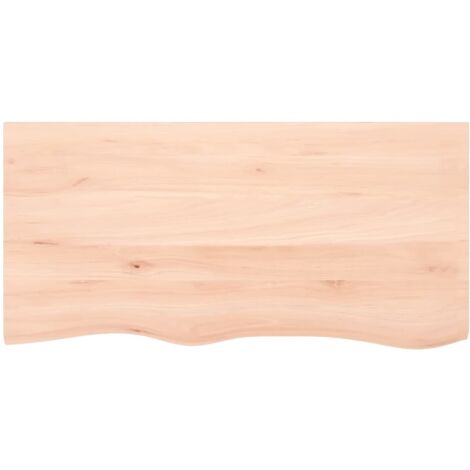 Ripiano a Parete 100x50x4 cm Legno Massello Rovere Non Trattato