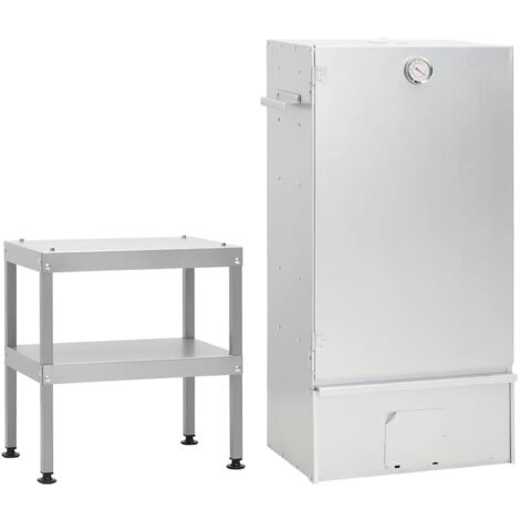 Smoki - Affumicatore isolato con finestra, in acciaio INOX Cr, 120 x 39 x 33 cm