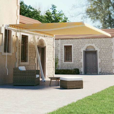 Tenda ad impacchettamento automatico con 4x3,5 pali Giallo Bianco