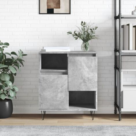 Credenza Grigio Cemento 57x35x90 cm in Legno Multistrato