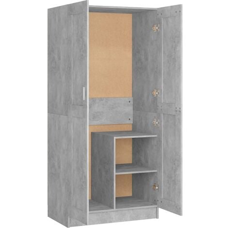 Armadio Grigio Cemento 82,5x51,5x180 cm in Legno Multistrato