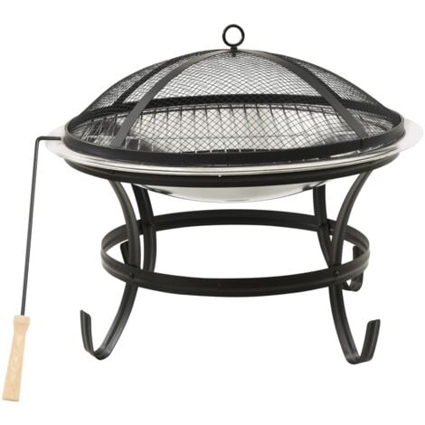 Barbecue Piastra in acciaio inox da 82 cm per braciere con griglia da 40 cm