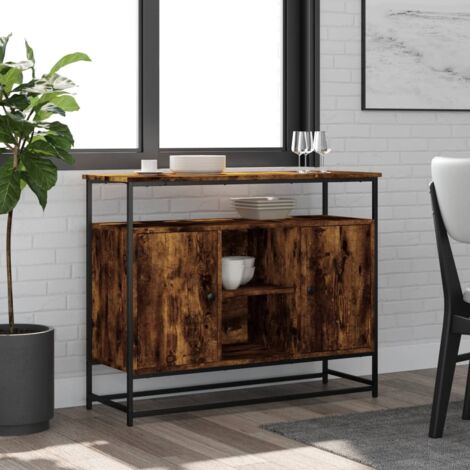 vidaXL Credenza Rovere Fumo 104x35x70 cm in Legno Multistrato