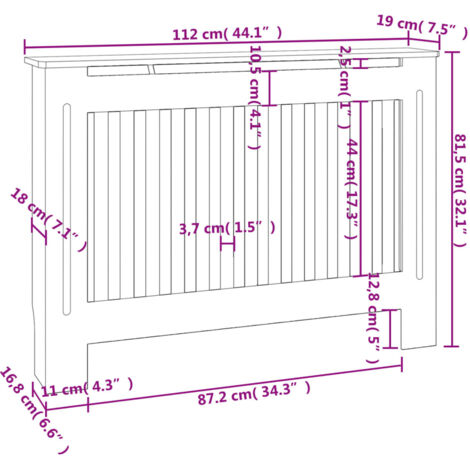 Copritermosifoni 2 pz in MDF 112 cm Bianco
