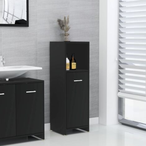 Vidaxl Armadio da bagno Nero 30X30X95 cm in Truciolato