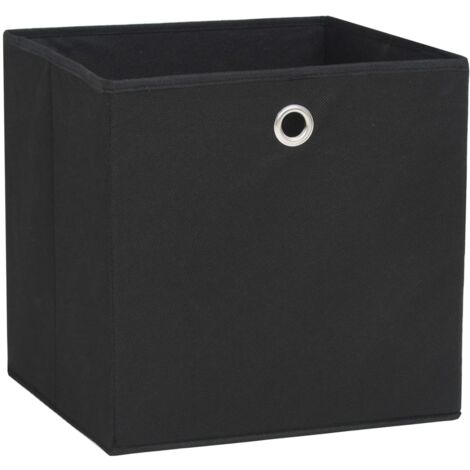 Contenitori 10 pz in Tessuto non Tessuto 32x32x32 cm Nero