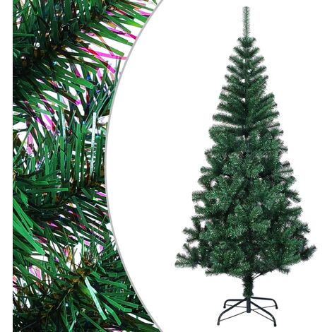 Albero di Natale Artificiale Punte Iridescenti Verde 210 cm PVC