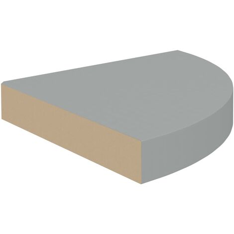 Mensole angolari da parete 2 pezzi MDF grigio cemento 25x25x3.8 cm