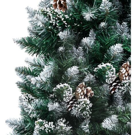 Albero di Natale abete artificiale bianco innevato 210 cm Fiocco Slim 820  rami