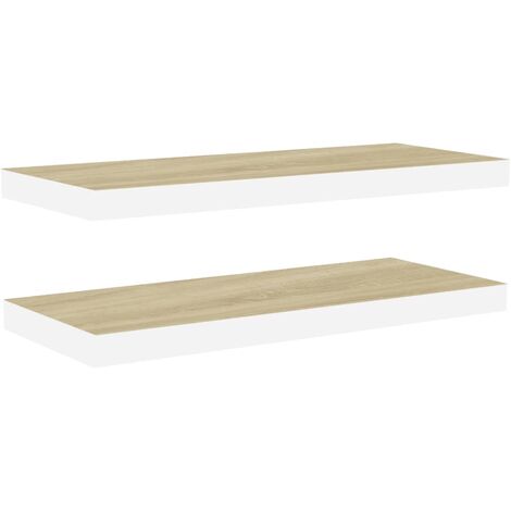 Mensole sospese da parete 4 pz bianche 60x23,5x3,8 cm MDF