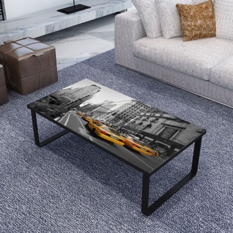 Tavolino Da Salotto Elea Con Ripiano Sollevabile E Cassettone - In Legno Nero E Faggio, 110x60x45 Cm