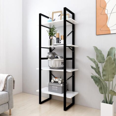 WOLTU 4-Tier Libreria Moderna da Terra 4 Ripiani Bianco