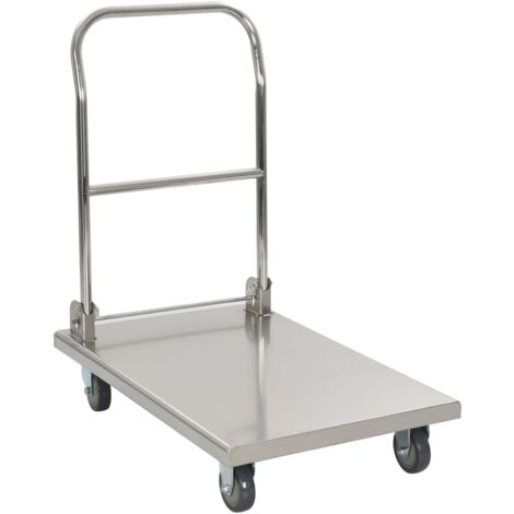 Carrello Portavivande Pieghevole In Acciaio Inox 3 Ripiani Fino A 90Kg 40 x  58Cm