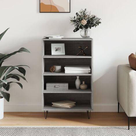 Credenza VidaXL Grigio Cemento – 30x30x70 Cm, In Legno Multistrato, Con 2 Scomparti E Cassetto, Per Soggiorno O Camera