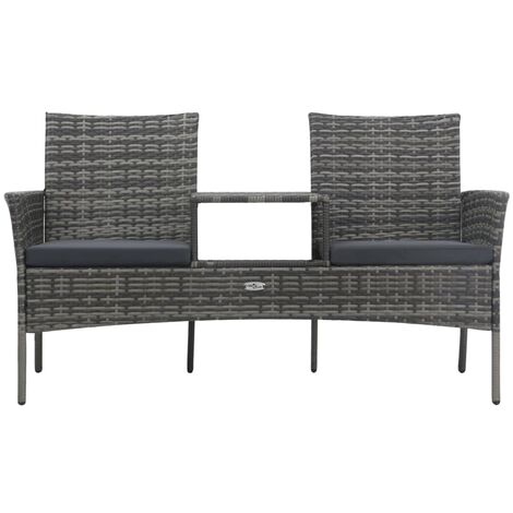 Divano Da Esterno 2 Posti Halden In Polyrattan - Con Cuscini Avorio, Idrorepellente E Resistente Alle Intemperie - Foto 5