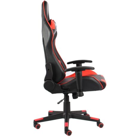 Sedia da gioco con cuscino da schiena e poggiatesta altezza regolabile  120-130cm Poltrona da gaming da ufficio Rosso - Costway